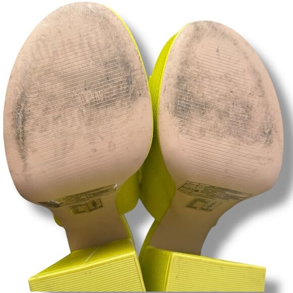 Forever 21 Neon Yellow Faux Snakeskin Platform Block Heel Mule Women’s 7 - Picture 6 of 6